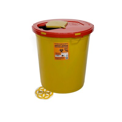 Контейнер для утилізації медичних відходів 25 л, вторинний пластик, жовтий BL-1000000201 фото