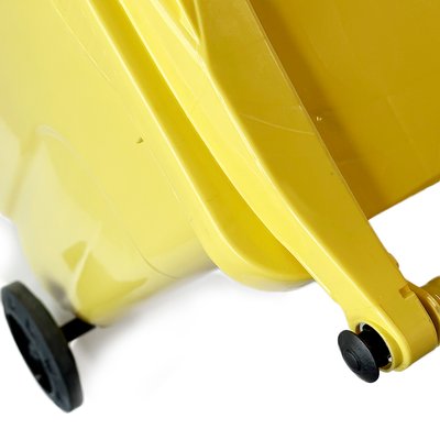 Мусорный бак на колесах 120 л, усиленный пластик, желтый BL-1000000215 фото
