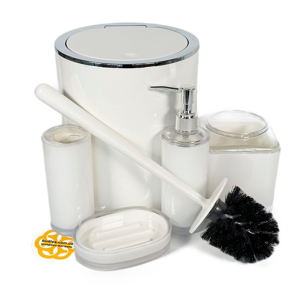 Набор аксессуаров для ванной комнаты Baskili 5в1, белый BL-1000000429 фото