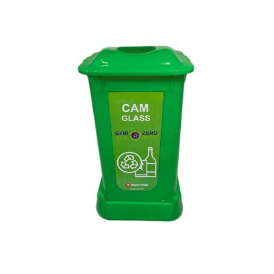 Контейнер для сортування сміття 70Л, з кришкою, пластик, зелений, BL-100006179 фото