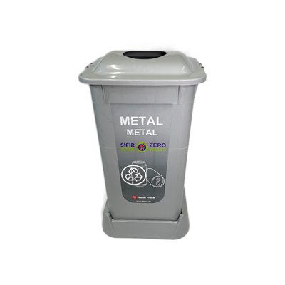 Контейнер для сортировки мусора 70Л, с крышкой, пластик, серый, BL-100006180 фото