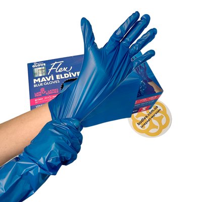Одноразовые перчатки Flex,TPE, синий, S, 100 шт BL-1000000531 фото