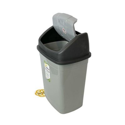Компактное мусорное ведро 15Л FLAT CLICK пластик, серый SNMZ 290 фото