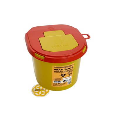 Контейнер для медицинских отходов 1.3 л, вторичный пластик, желтый BL-1000000193 фото