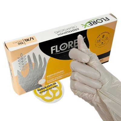 Одноразовые перчатки FLOREX, кремовый L/XL, 100 шт BL-1000000645 фото