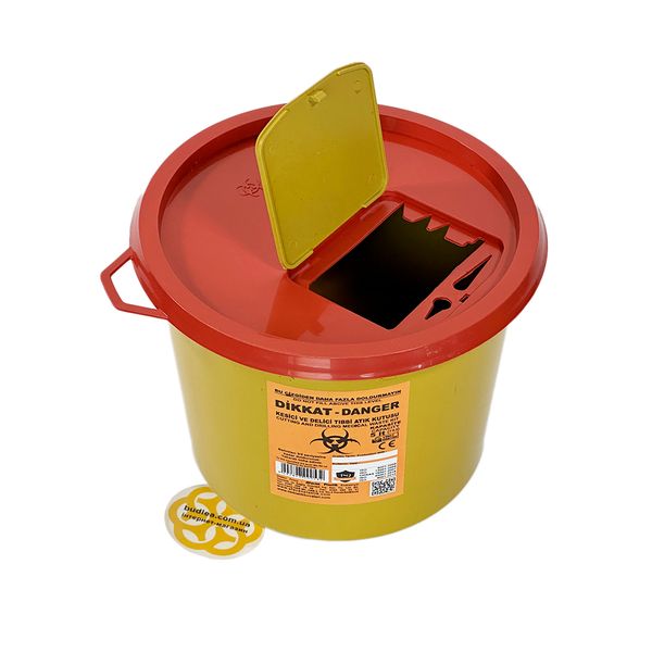 Контейнер для медицинских отходов 5 л, вторичный пластик, желтый BL-1000000196 фото