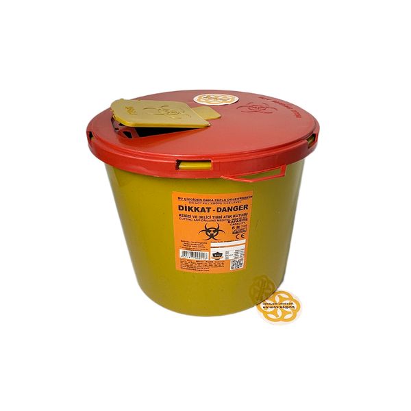 Контейнер для медицинских отходов 8 л, вторичный пластик, желтый BL-1000000198 фото