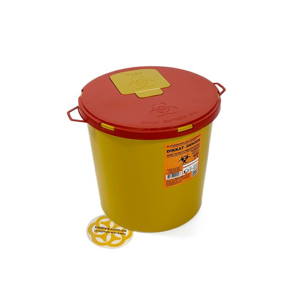 Контейнер для утилизации медицинских отходов 10 л, вторичный пластик, желтый BL-1000000199 фото