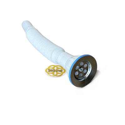 Универсальный сифон для раковины с фиксированной головкой Ø65-32, полипропилен, белый GUPLAST 1100 фото