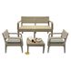 Комплект пластикових садових меблів LATTE з двомісним диваном, бежевий/сірий SNMZ  913-beige-gray фото 1