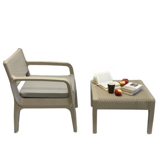 Садовий меблевий комплект LATTE з тримісним диваном, колір бежевий/сірий SNMZ 914-beige-gray фото