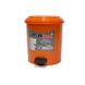 Пластиковое ведро для мусора с педалью на 6Л, оранжевое BL-100006051 фото 1
