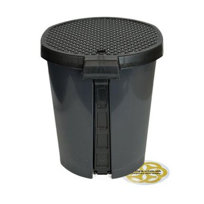 Педальное пластиковое мусорное ведро 30Л FLAT овальное, пластик, темно-серый SNMZ 366 фото