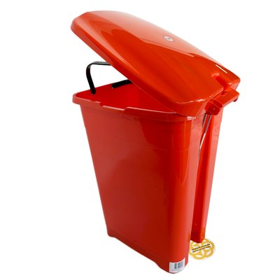 Ведро для мусора с педалью 30 Л, пластик, оранжевый BL-1000000666 фото