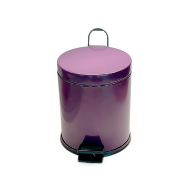 Відро для сміття з педаллю 5Л, нержавіюча сталь, фіолетовий BL-100006761 фото