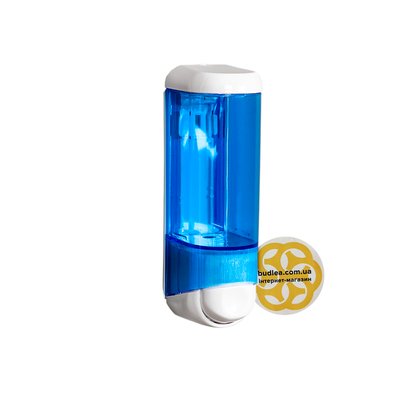 Дозатор для мыла 250 мл, настенный, синий с белой кнопкой BL-1000000671 фото