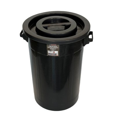 Сміттєвий контейнер пластиковий з кришкою 90 л, чорний BL-1000000238 фото