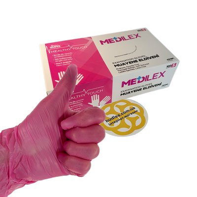 Медицинские перчатки Medilex,TPE, розовые,S, 100 шт BL-1000000520 фото
