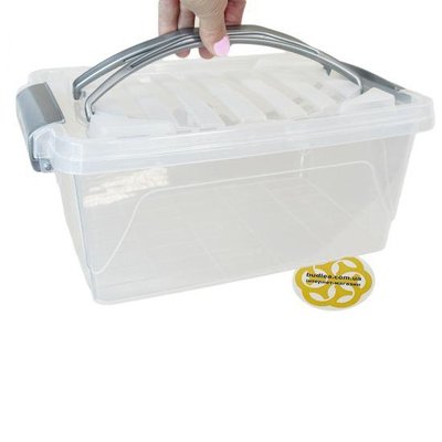 Харчовий пластиковий контейнер на 10Л STYLE з кришкою та ручками, прямокутний, прозорий SNMZ ST-101 ALACA фото
