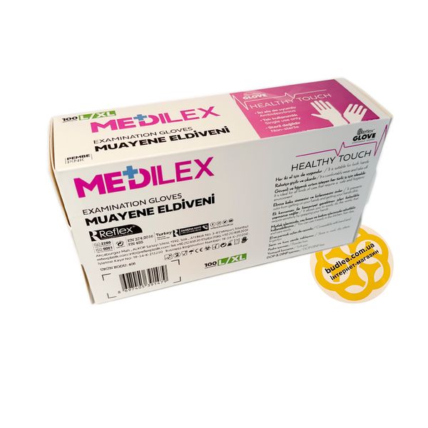 Медичні рукавички Medilex, TPE, рожеві, L/XL, 100 шт BL-1000000521 фото