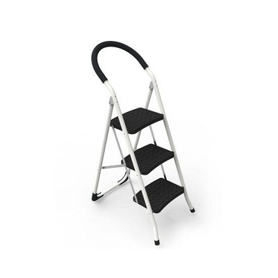 Лестница из металла на 3 ступени MEGA, бело-черный SMSARA 1643 фото