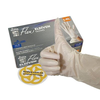 Одноразові рукавички Flex, TPE, білий, L/XL, 100 шт BL-1000000536 фото